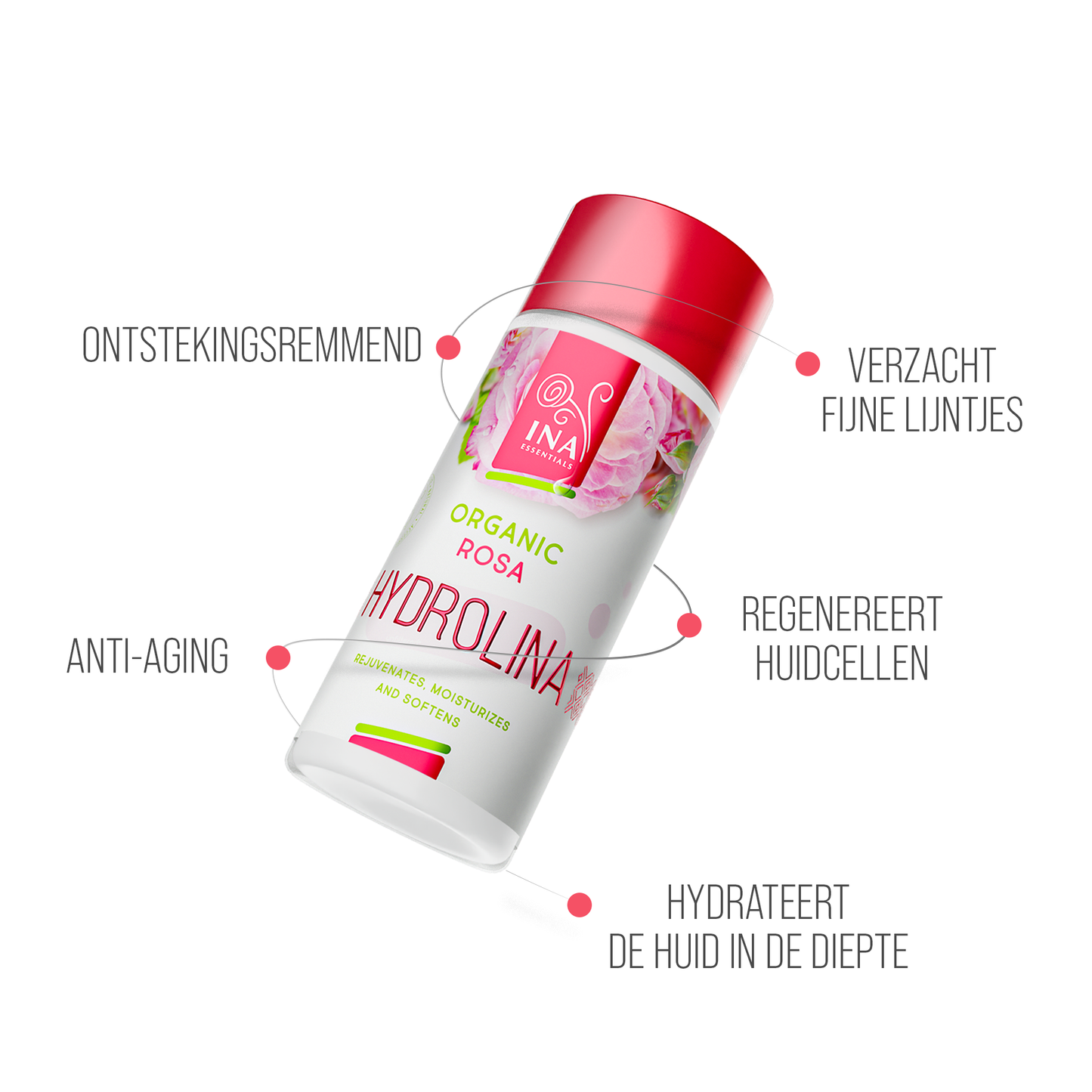 + Cadeau Biologisch Rozenwater - Hydrolina voor de Droge huid
