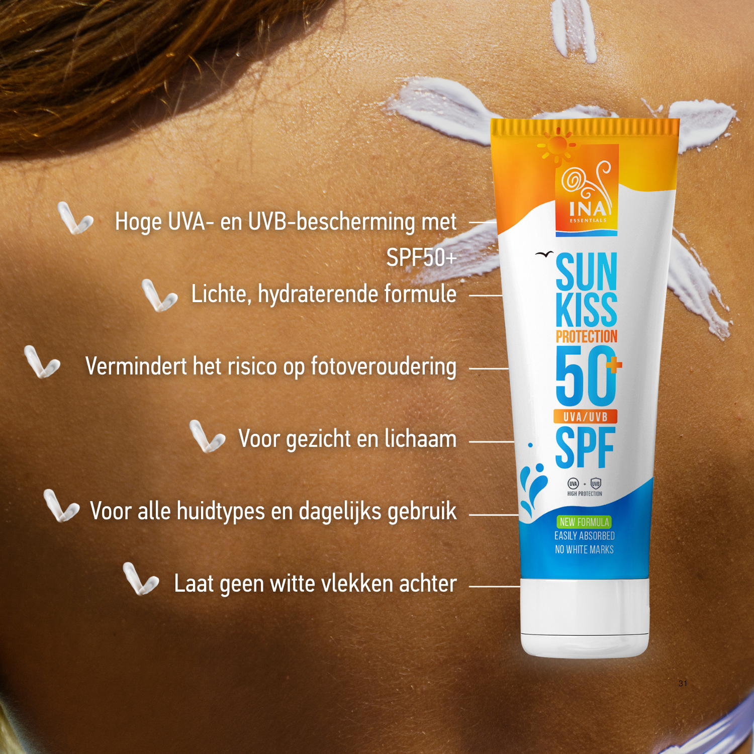 Natuurlijke Zonnebrandcrème voor Gezicht en Lichaam SPF 50+ met Biologische Zilverspar