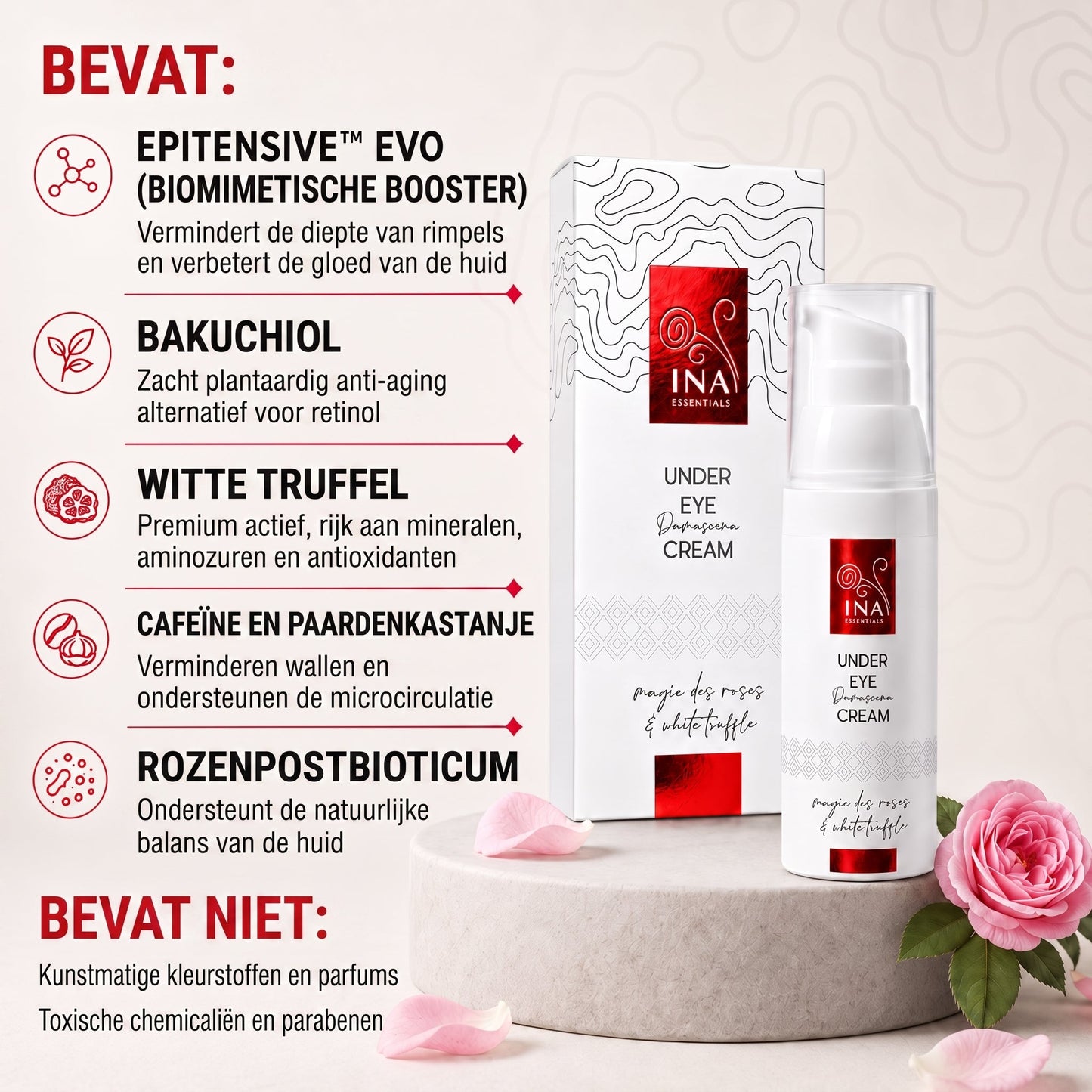 Premium Anti-Aging Oogcrème met Roos - Koop 2, Krijg 1 Gratis